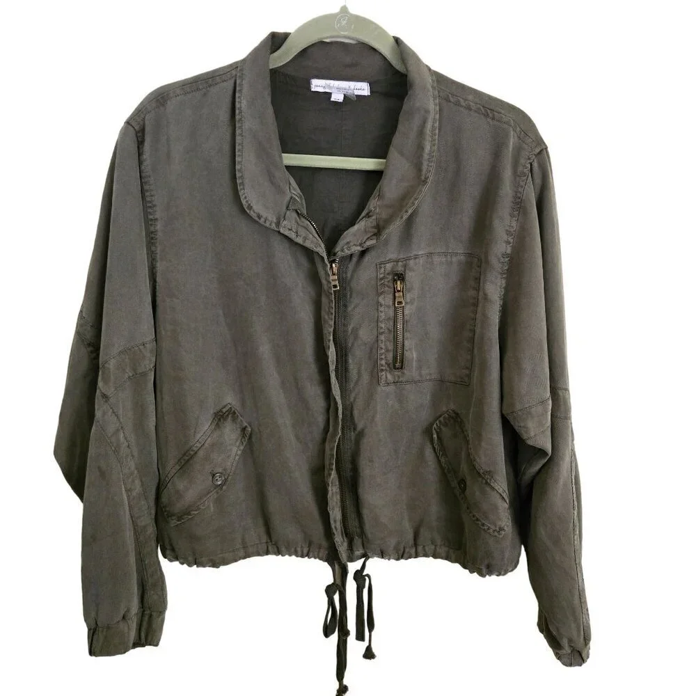 Young Fabulous & Broke Cara Military Green Lightweight Bomber Jacket Size M